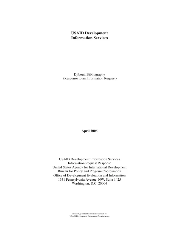 Djibouti bibliography
