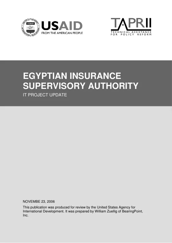 Egyptian insurance supervisory authority : IT project update