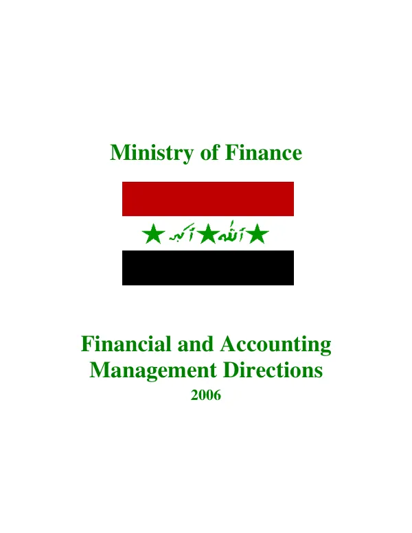 Ministry of Finance : financial and accounting management directions 2006