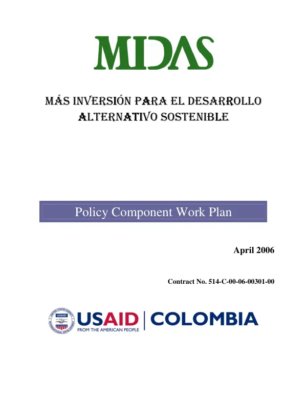 Policy component work plan