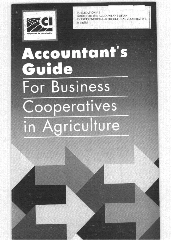 Accountant"s guide for business cooperatives in agriculture