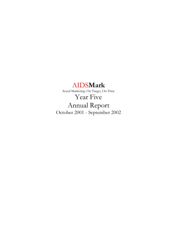 AIDSMark year five annual report (October 2001-September 2002)