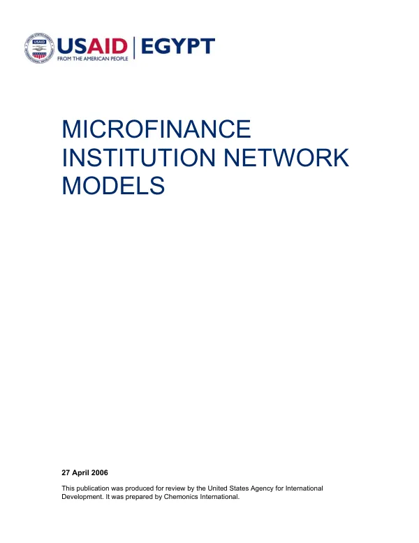 Microfinance institution network models