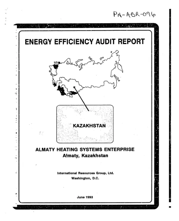 Energy efficiency audit report : Almaty Heating Systems Enterprise (AHSE), Almaty, Kazakhstan