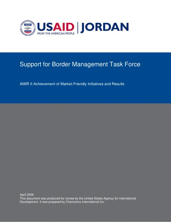Support for border management task force : final report