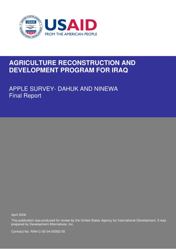 Apple survey - Dahuk and Ninewa : final report