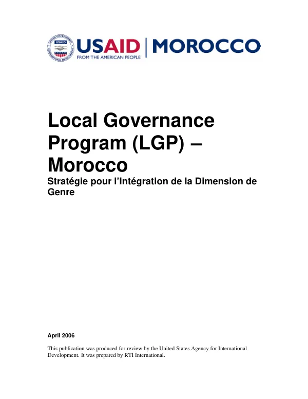 Strategie pour l"integration de dimension de genre