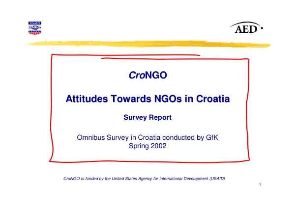 CroNGO : attitudes towards NGOs in Croatia -- survey report