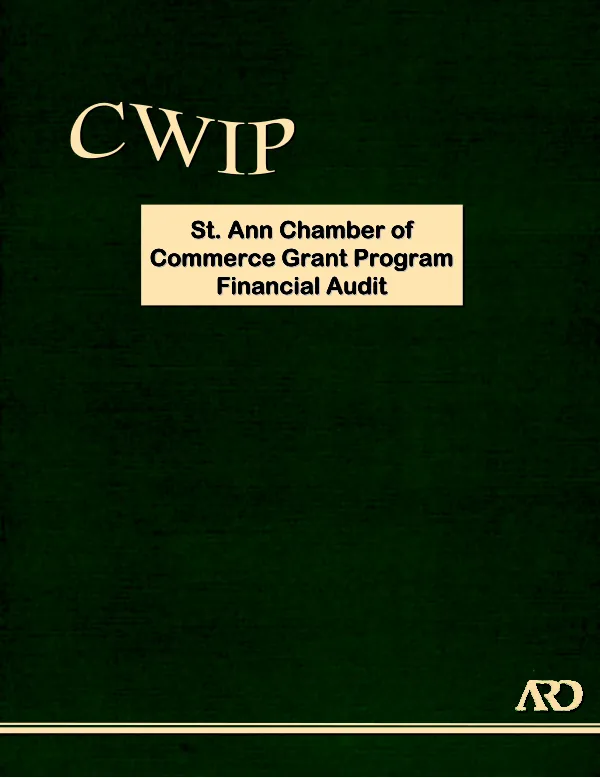 St. Ann Chamber of Commerce grant program financial audit, February 2000-July 2002