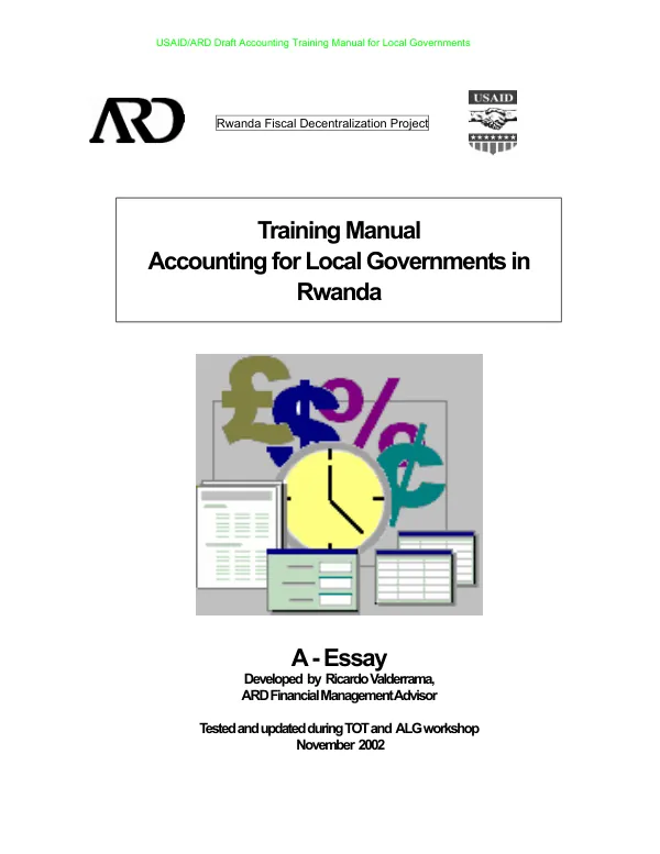Training manual : accounting for local governments in Rwanda -- [part] A - essay