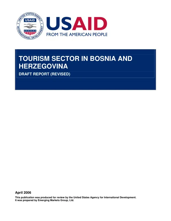 Tourism sector in Bosnia and Herzegovina : draft report (revised)