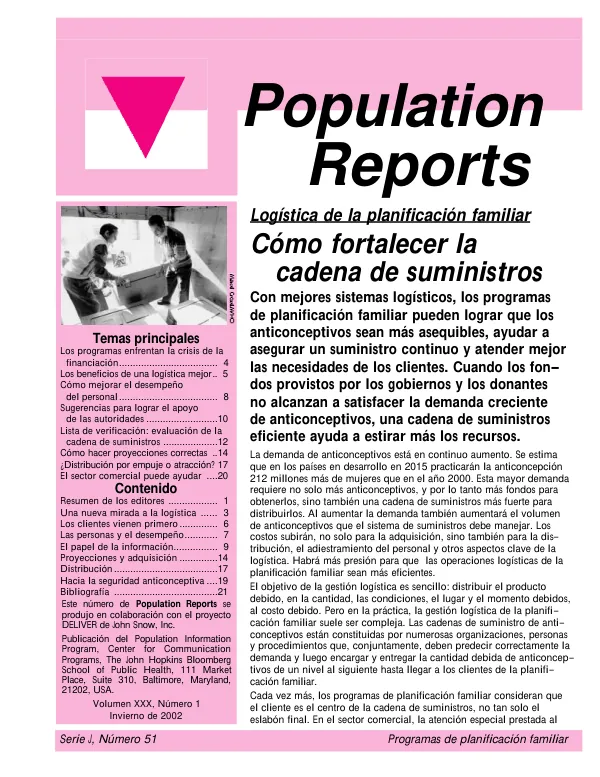 Logistica de la planificacion familiar : como fortalecer la cadena de suministros