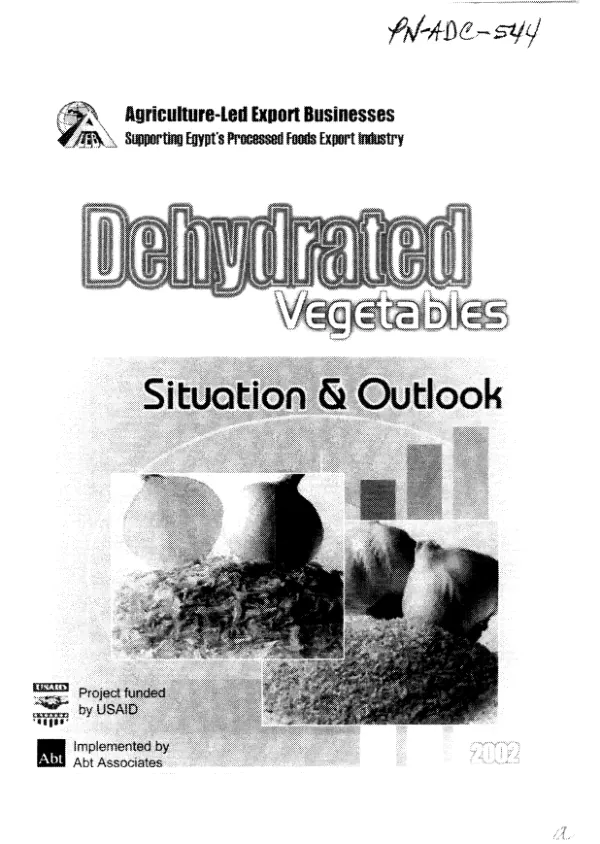 Processed products 2 : dehydrated vegetables & dried herbs -- export market potential and opportunities