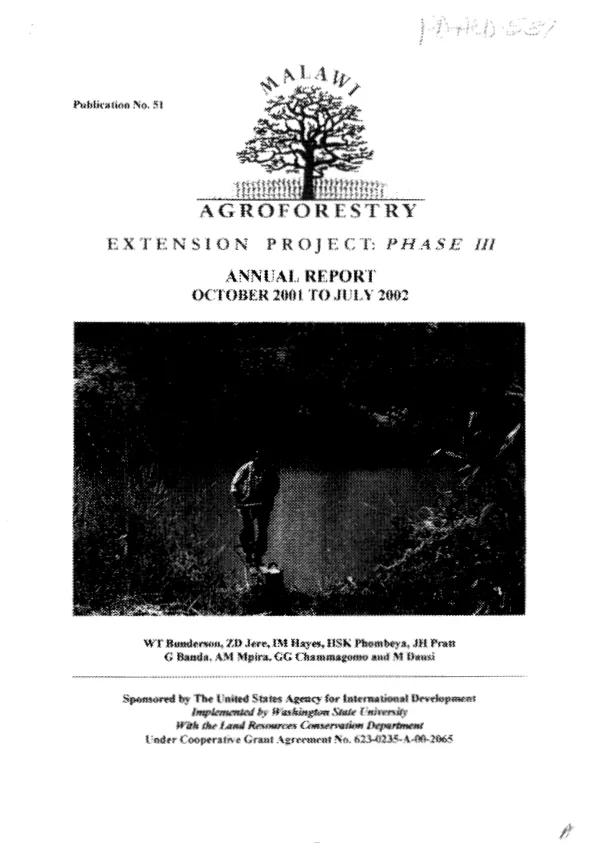 Malawi agroforestry extension project : phase III -- annual report, October 2001 to July 2002