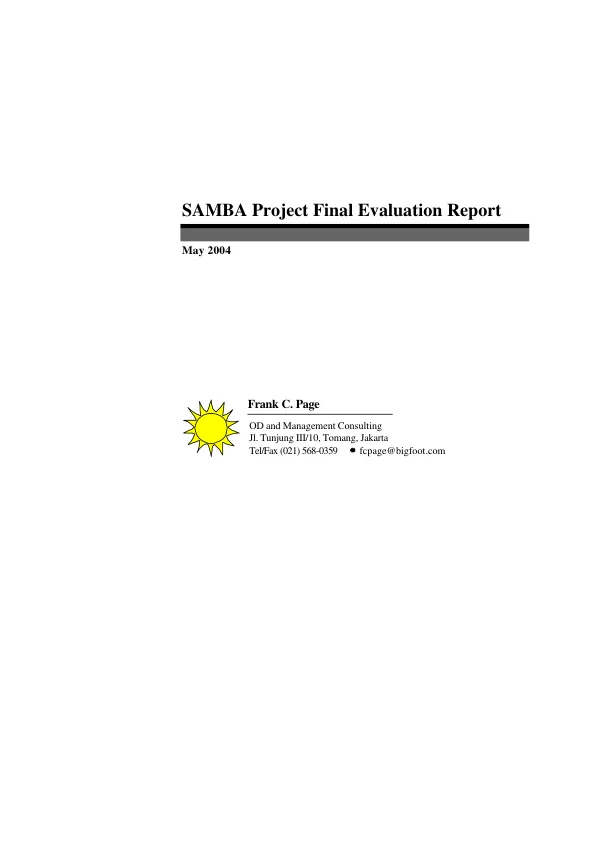 SAMBA (silk and microenterprises development in Bandung Raya[, Indonesia] project final evaluation report