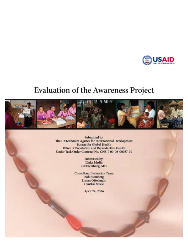 Evaluation of the AWARENESS project