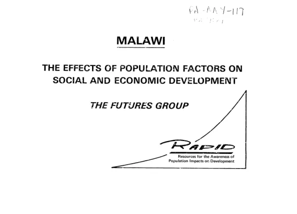 Malawi : the effects of population factors on social and economic development