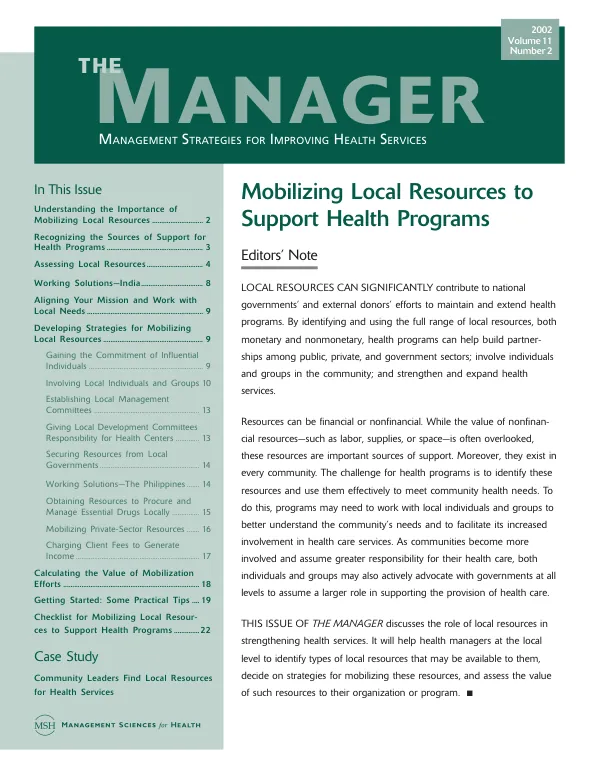 Mobilizing local resources to support health programs