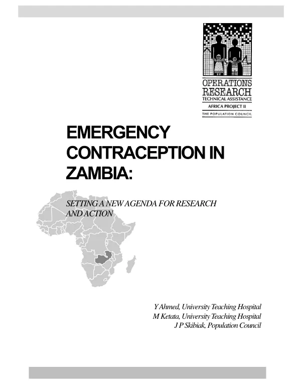 Emergency contraception in Zambia : setting a new agenda for research and action