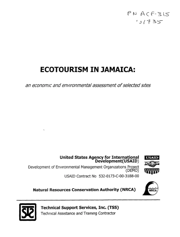 Ecotourism in Jamaica : an economic and environmental assessment of selected sites