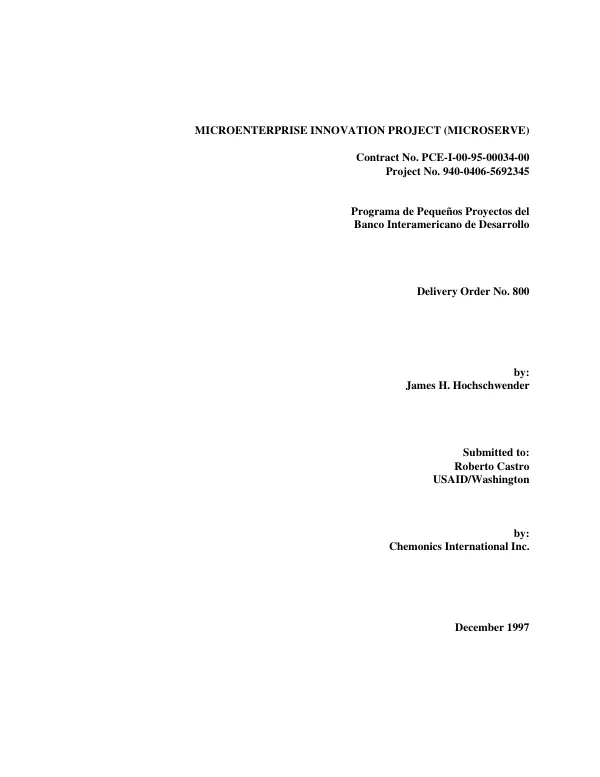 Programa de pequenos proyectos del Banco Interamericano de Desarrollo