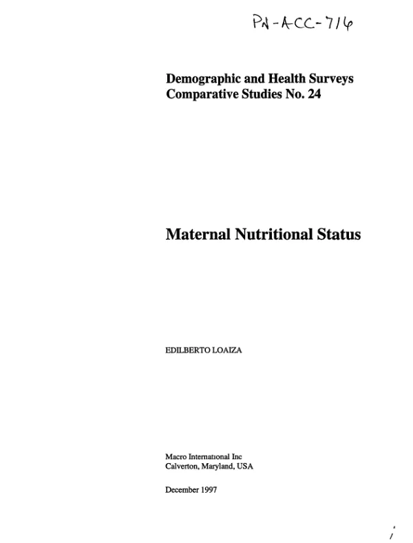 Maternal nutritional status