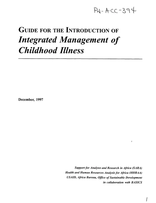 Guide for the introduction of integrated management of childhood illness