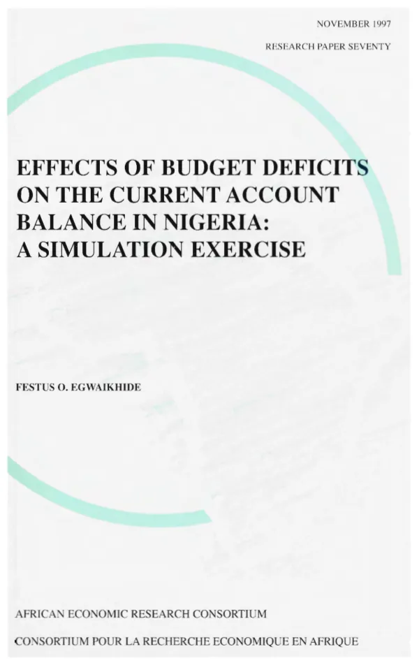 Effects of budget deficits on the current account balance in Nigeria : a simulation exercise