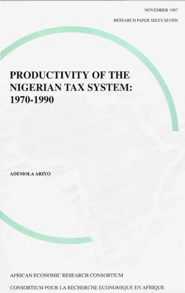 Productivity of the Nigerian tax system : 1970-1990