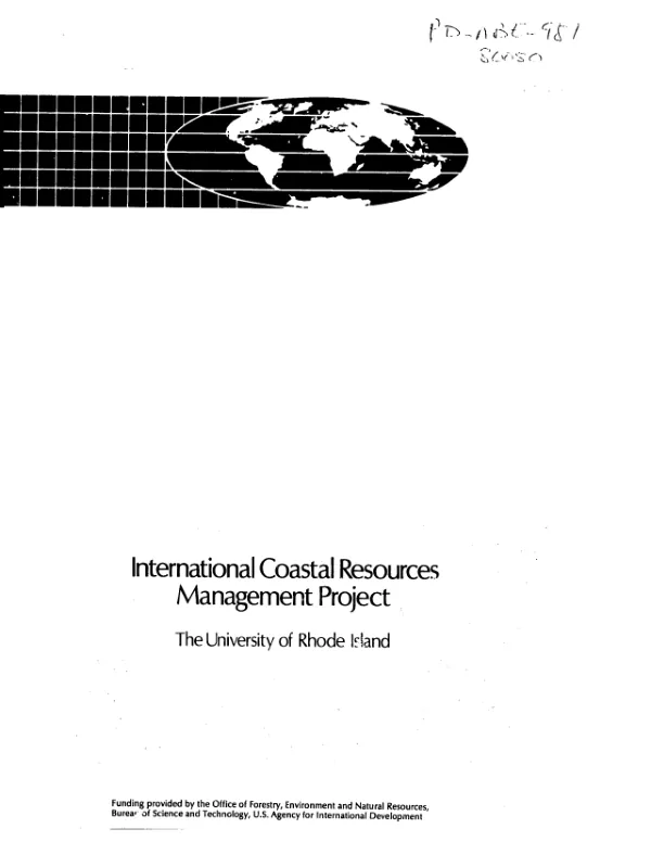 AID/URI coastal resources management project : first year work plan for domestic activities (May 16, 1985-June 30, 1986)