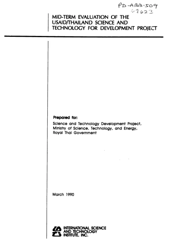 Chapare project final report : technical specialist, James Van Coevering