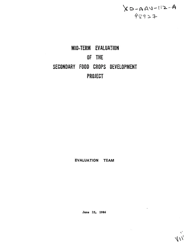 Mid-term evaluation of the secondary food crops development project