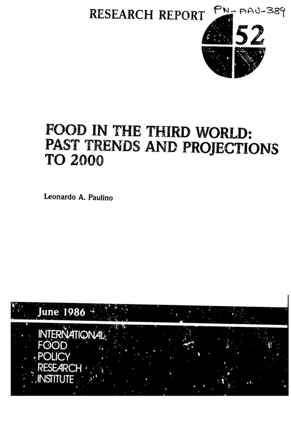 Food in the Third World : past trends and projections to 2000