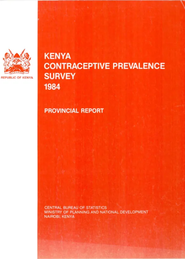 Kenya contraceptive prevalence survey 1984
