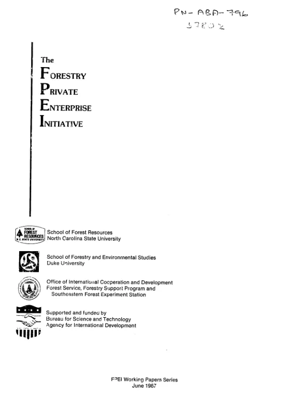 Sawmills in Ecuador : a study of small sawmilling enterprises in the province of Pichincha