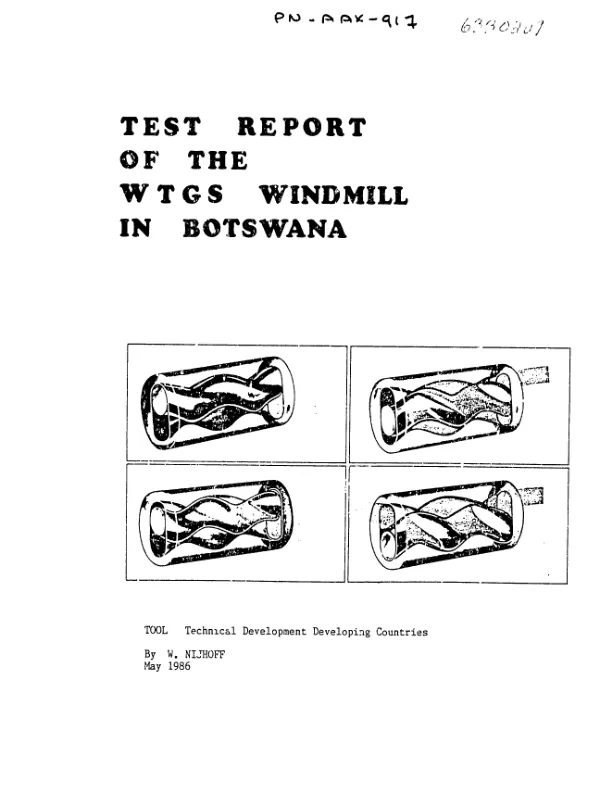 Test report of the WTGS windmill in Botswana