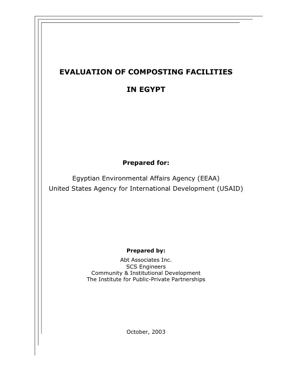 Evaluation of composting facilities in Egypt