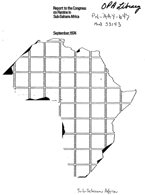 Report to the Congress on famine in sub-Sahara Africa