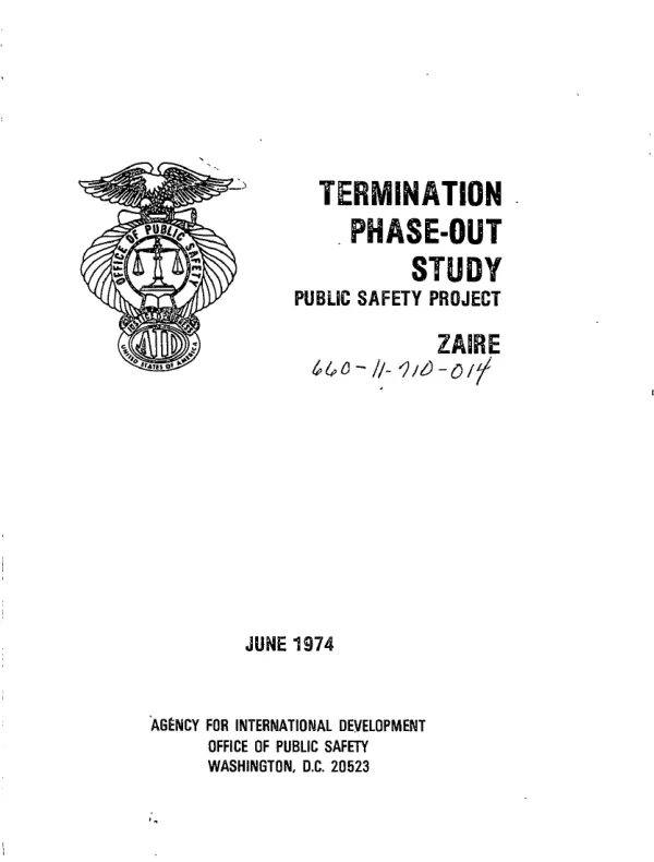 Termination phase-out study : public safety project, Zaire