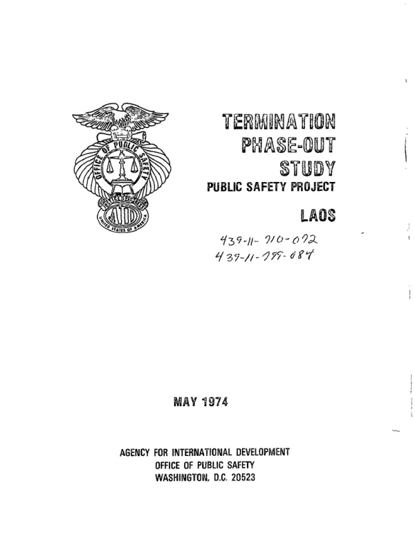 Termination phase-out study : public safety project, Laos