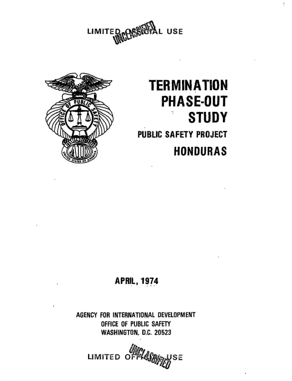 Termination phase-out study : public safety project, Honduras : supplement