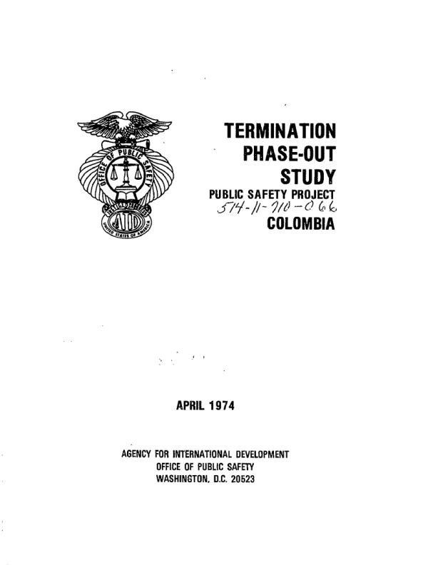 Termination phase-out study : public safety project, Colombia