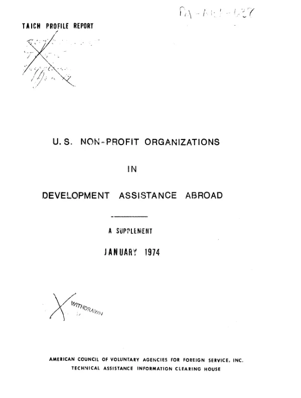 US non-profit organizations in development assistance abroad : a supplement