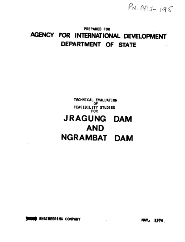 Technical evaluation of feasibility studies for Jragung Dam and Ngrambat Dam