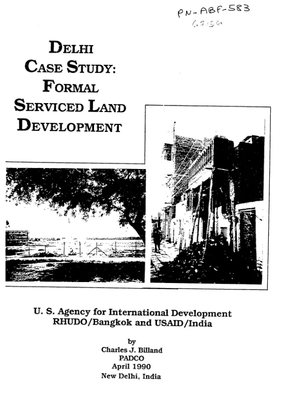 Delhi case study : formal serviced land development