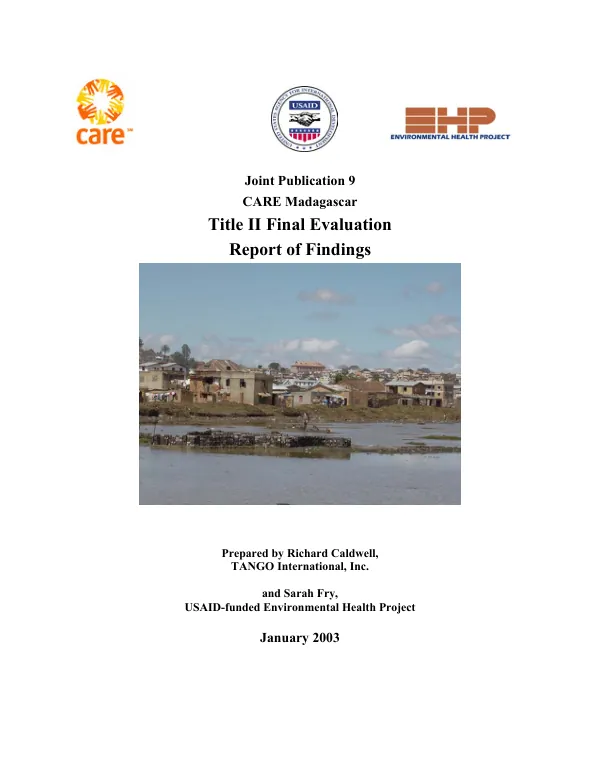 CARE Madagascar : Title II [DAP (development assistance program)] final evaluation
