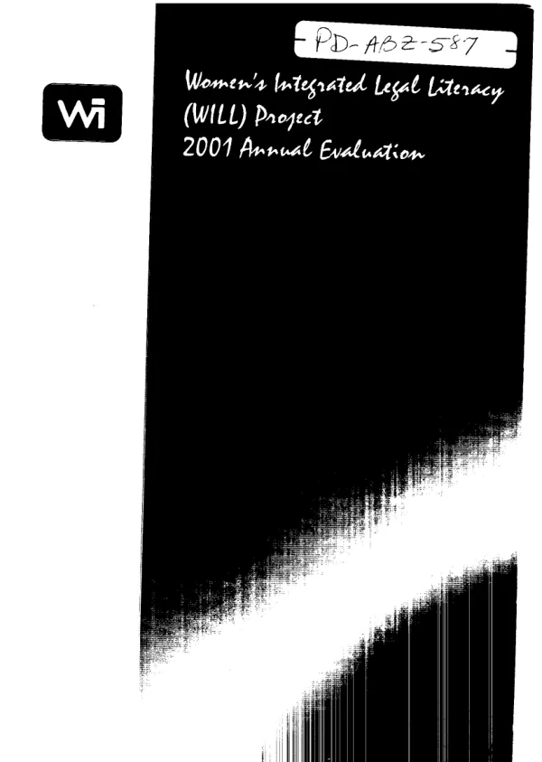 Womens integrated legal literacy (WILL) project : 2001 annual evaluation