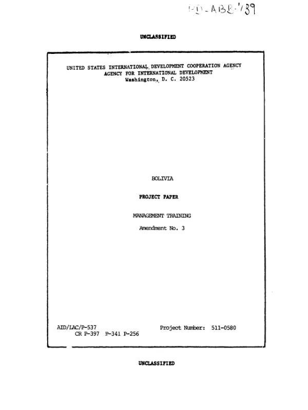 Management training : amendment no. 3