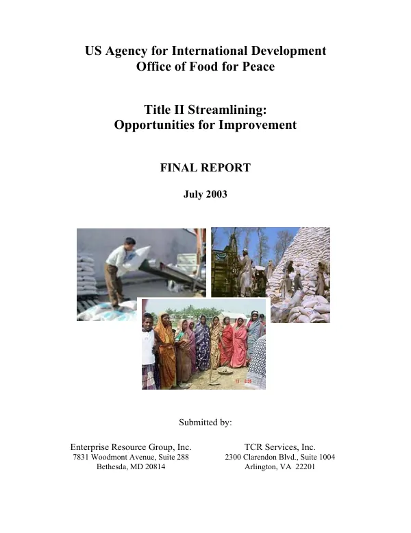 Title II streamlining : opportunities for improvement -- final report