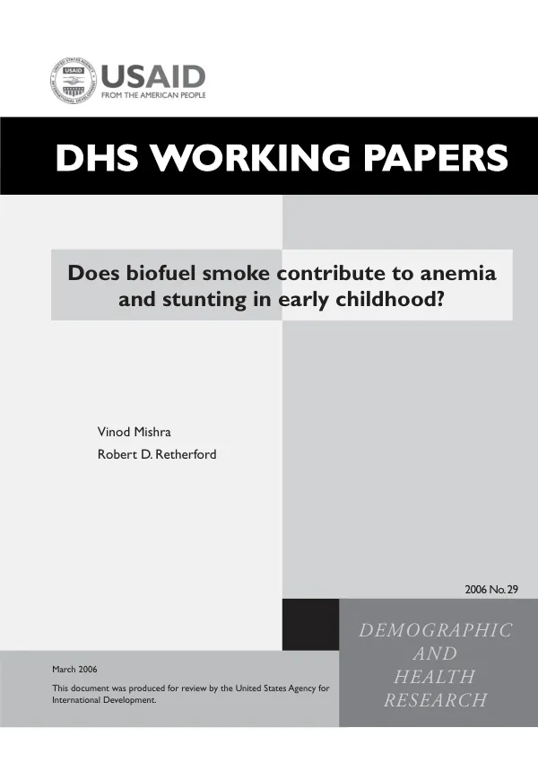 Does biofuel smoke contribute to anemia and stunting in early childhood?